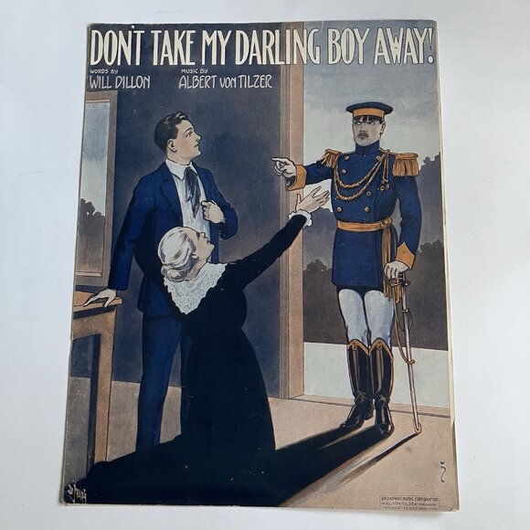 1910s Vintage Sheet Music WWI Patriotic I Didn't Raise My Boy to Be a Soldier - Picture 4 of 16